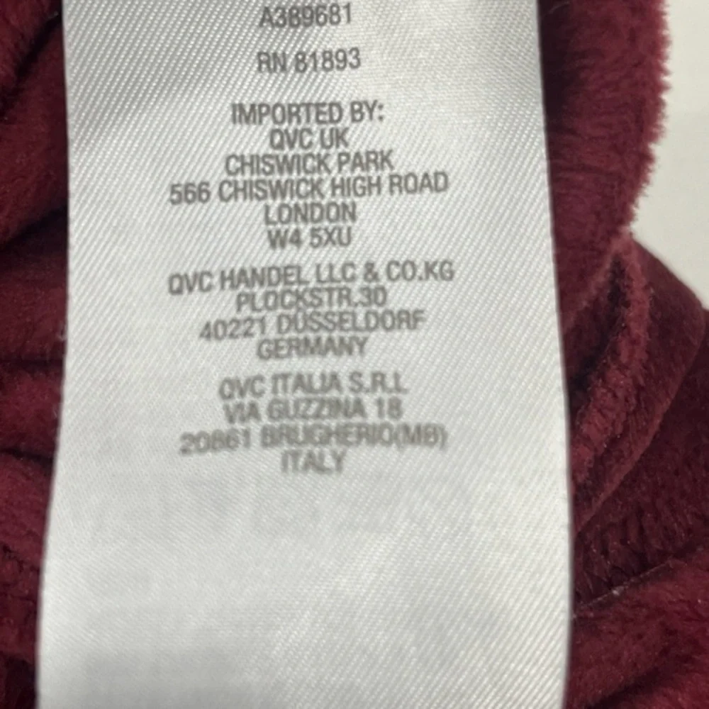 Luxury Velour Hoody Woman Large Cranberry Full Zip‎ Velvet Hoodie Pockets Jacket